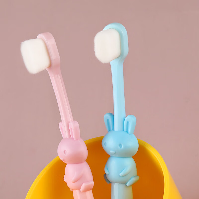 马博士（DOCTOR MA） 儿童牙刷杯漱口杯 宝宝万毛牙刷软毛 单支装小兔子粉色+杯子