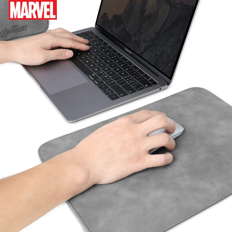 JRC 漫威Marvel电脑包内胆包 联想小新Pro13.3笔记本内胆包套装苹果pro13.3英寸air华为电脑包+电源包灰色