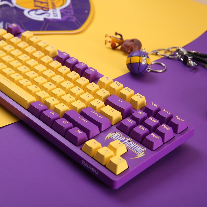 达尔优 A87 87键机械键盘 单光 吃鸡LOL电竞游戏热拔插机械键盘 定制键轴 试轴器稀有轴 单模有线版-全键可换轴-紫金轴