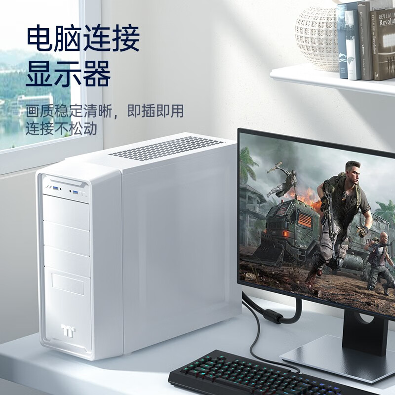 山泽（SAMZHE）VGA线高清双磁环蓝头vga3+6线芯针/针10米 电脑投影仪显示器视频线数据信号线 VM-1100