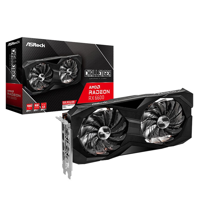 華擎（ASRock）AMD RADEON RX6600/RX6600XT 8G 電競游戲顯卡 RX6600 CLD 8G挑戰(zhàn)者