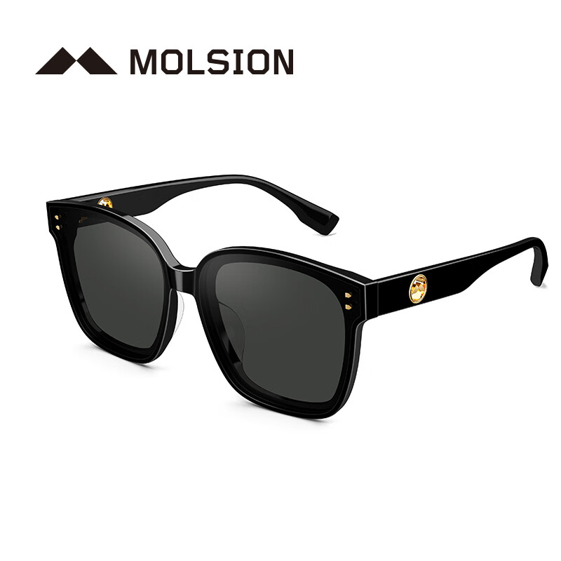 陌森Molsion眼镜2021年肖战明星同款太阳镜时尚潮流大框墨镜MS3018 C10镜框黑色