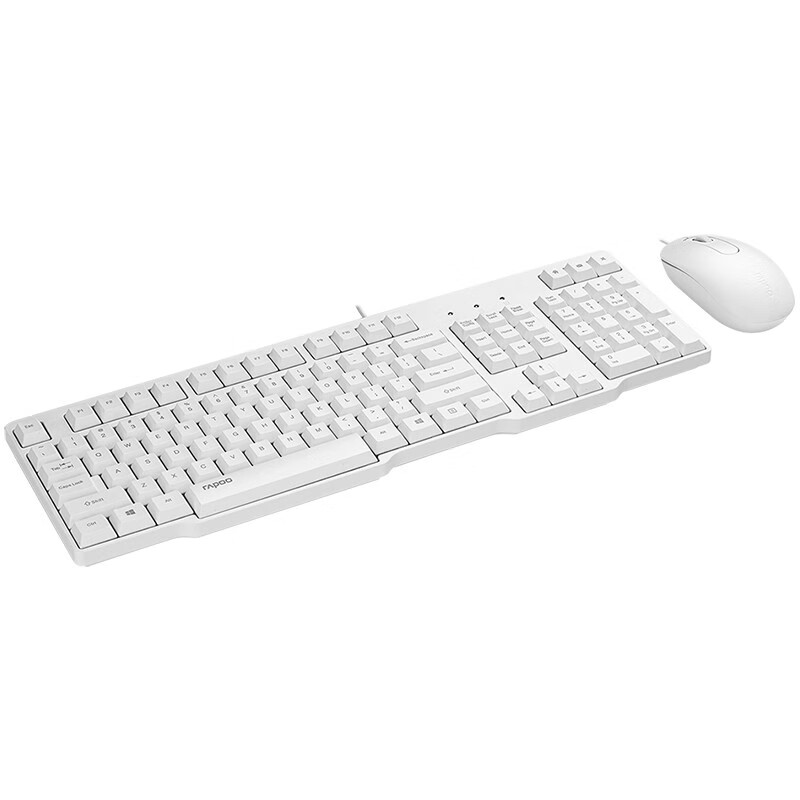 雷柏（Rapoo） X130 键鼠套装 有线键鼠套装 办公键盘鼠标套装 防泼溅 电脑键盘 笔记本键盘 白色
