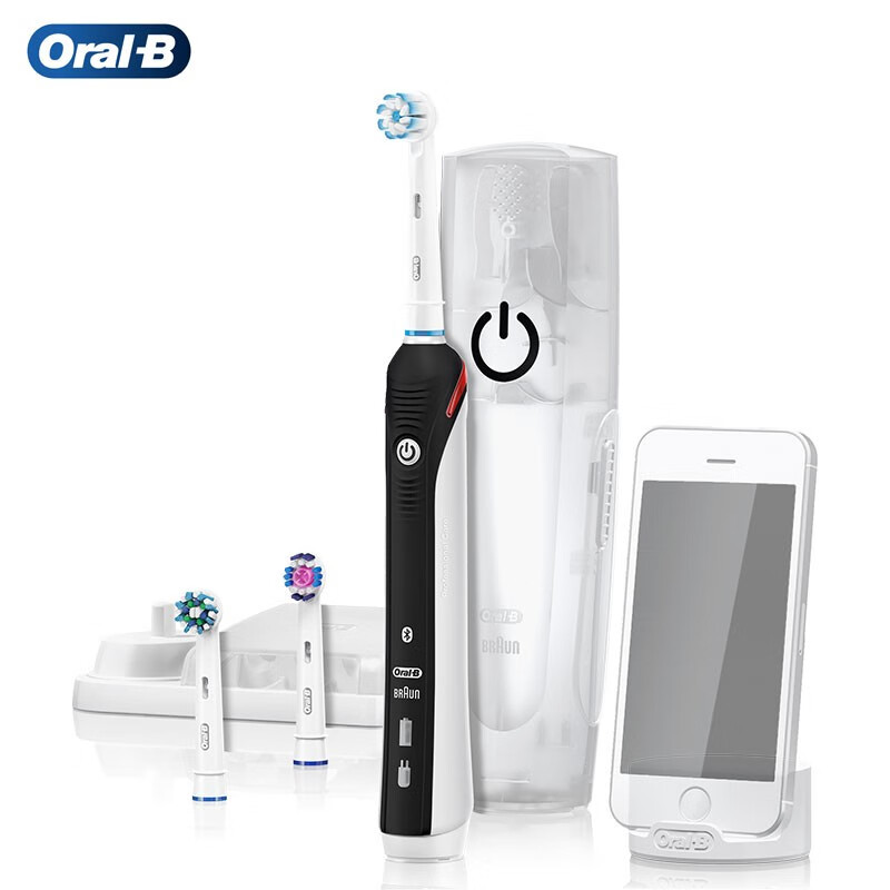 欧乐B电动牙刷 成人3D声波旋转摆动充电式（刷头*3+旅行盒）iBrush6500黑