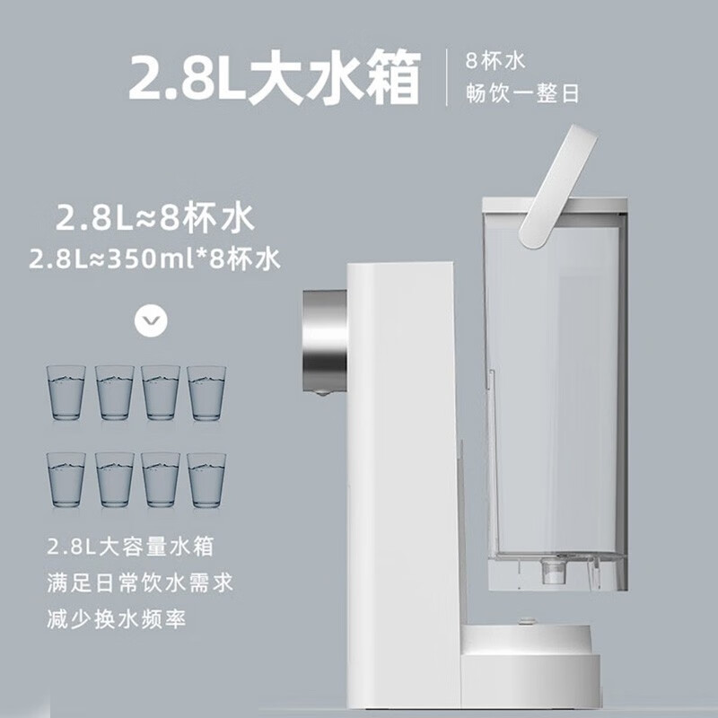 小米有品 集米即热式饮水机X2 家用台式冲奶泡茶机即热小型烧水速热便携出差旅行开水机电水壶小型热水机 3秒即热 2.8升容量 3段水温 一键智能速热