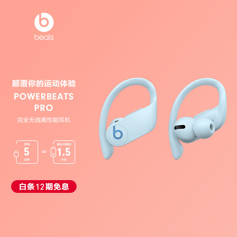 Beats Powerbeats Pro 完全无线高性能耳机 真无线蓝牙运动耳机 冰川蓝