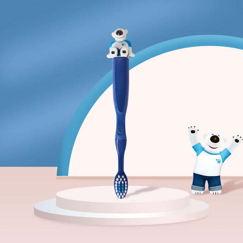 啵乐乐Pororo儿童牙刷 硅胶手柄超细软毛护龈牙刷 防龋防蛀单支装珀比款 3岁以上 韩国进口
