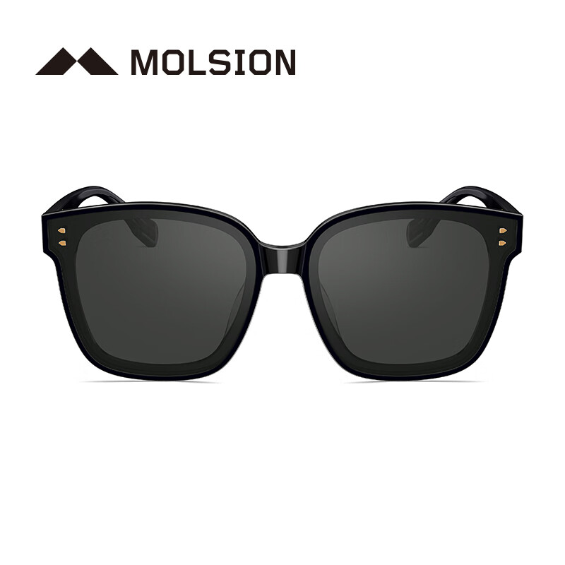 陌森Molsion眼镜2021年肖战明星同款太阳镜时尚潮流大框墨镜MS3018 C10镜框黑色