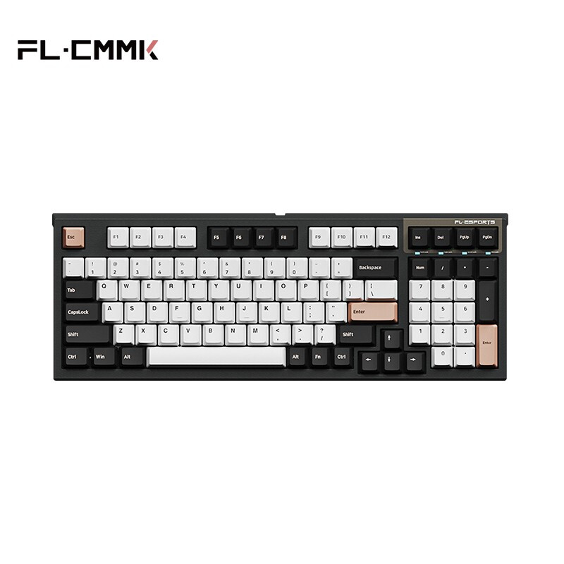 腹灵FL980 98键单模 有线蓝牙2.4g三模无线键盘机械RGB热插拔电竞游戏电脑手机平板机械键盘 单模有线版-全键可换轴-OV配色 凯华 BOX 红轴