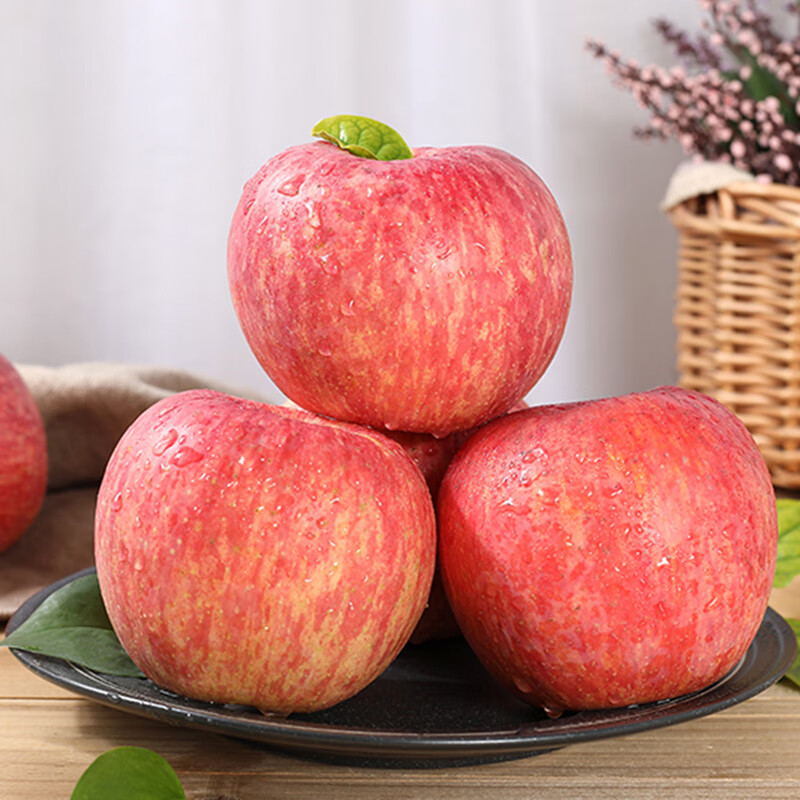 陕西红富士苹果8粒精选铂金果 果径70-80mm新鲜水果产地直发包邮