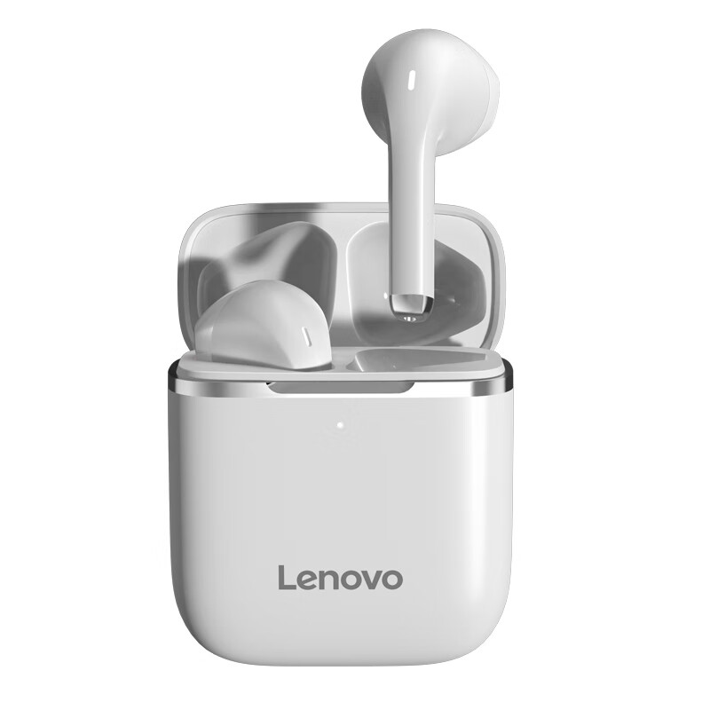 联想H16蓝牙耳机真无线双耳音乐运动半入耳式超长待机续航适用于苹果华为小米手机 白色