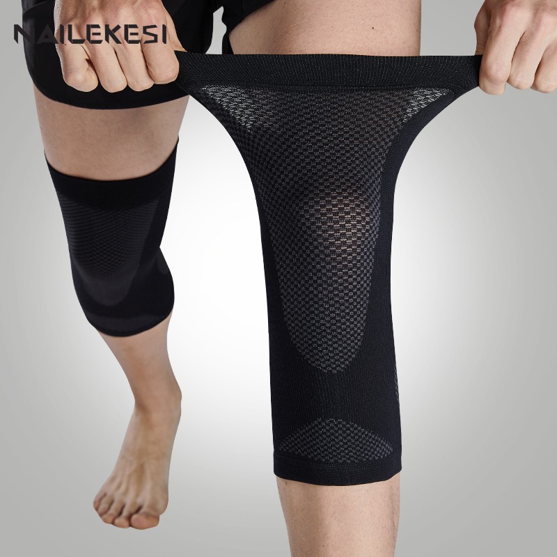 耐力克斯 夏季保暖护膝（两只装）超薄薄款保护膝盖护具护漆护关节夏天男女中老年人护腿跑步 L号