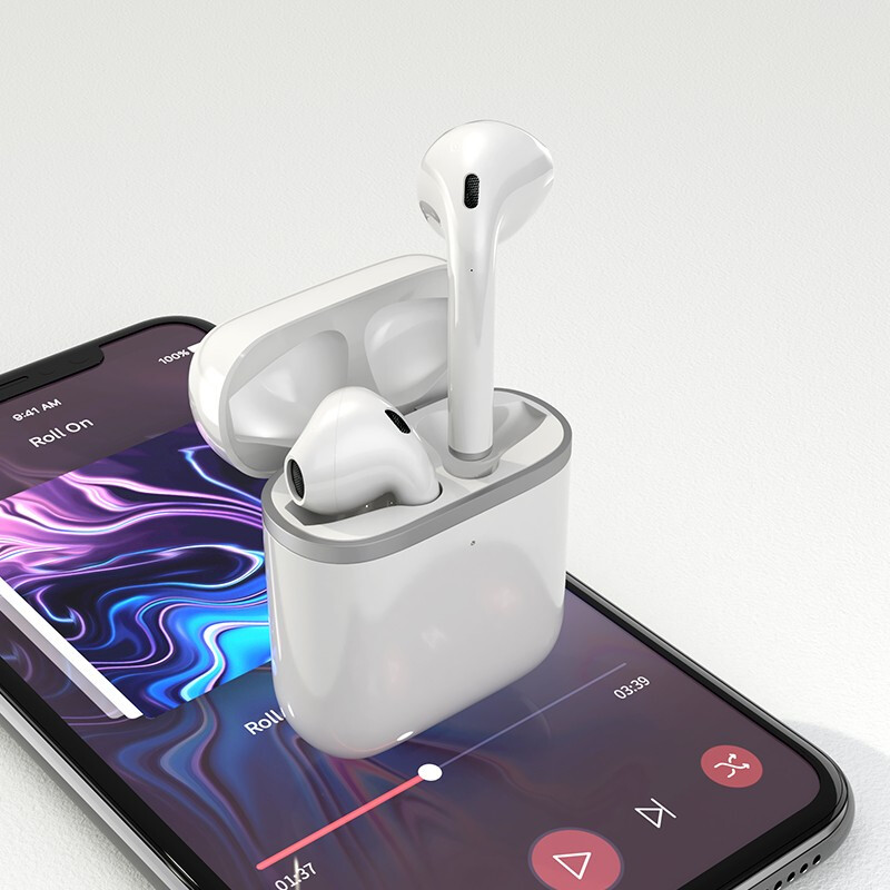 京鱼座真无线蓝牙耳机S2 TWS半入耳式立体声 游戏运动无线充电 苹果华为OPPO小米Vivo通用 白色