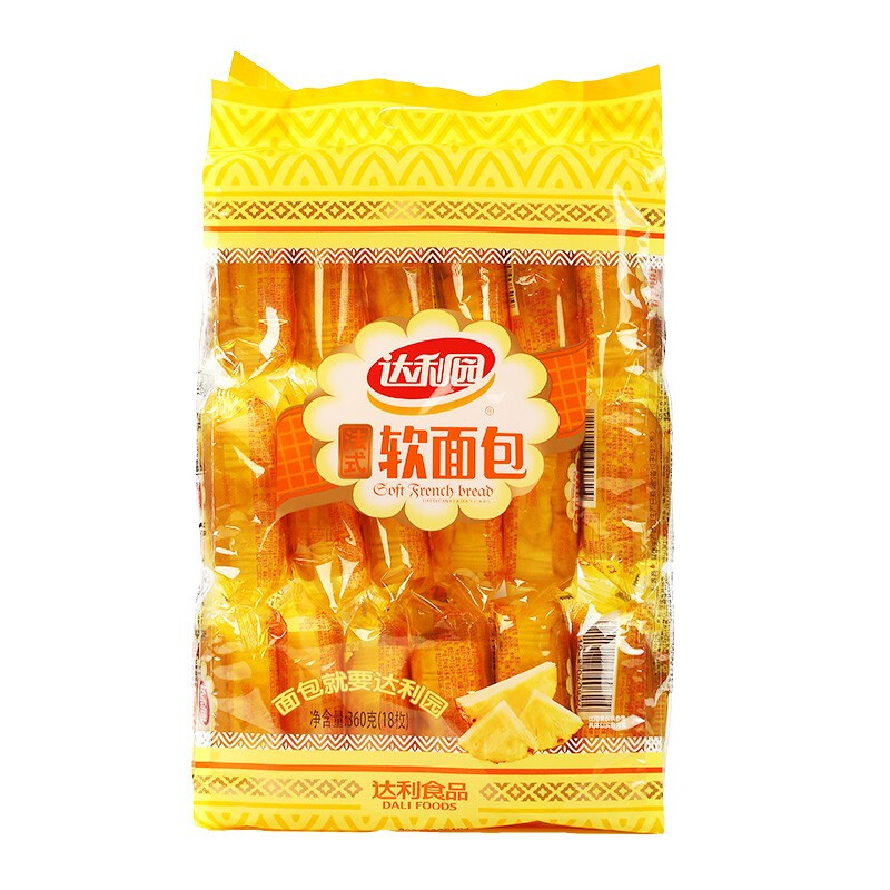 达利园软面包菠萝味360g 营养早餐 代餐口袋面包 网红休闲零食小吃 *2
