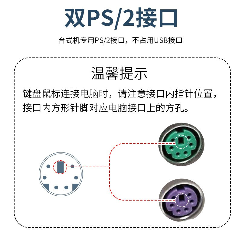 新贵（Newmen）ps2接口有线键盘鼠标套装 双P口/2圆口 倾城之恋100 商务办公 防溅水 轻薄 办公键鼠套装 黑色