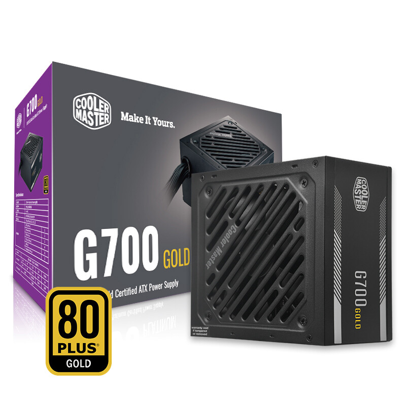 酷冷至尊（CoolerMaster）额定700W G700游戏电源（金牌/40oC无损输出/降噪风扇/质保五年）