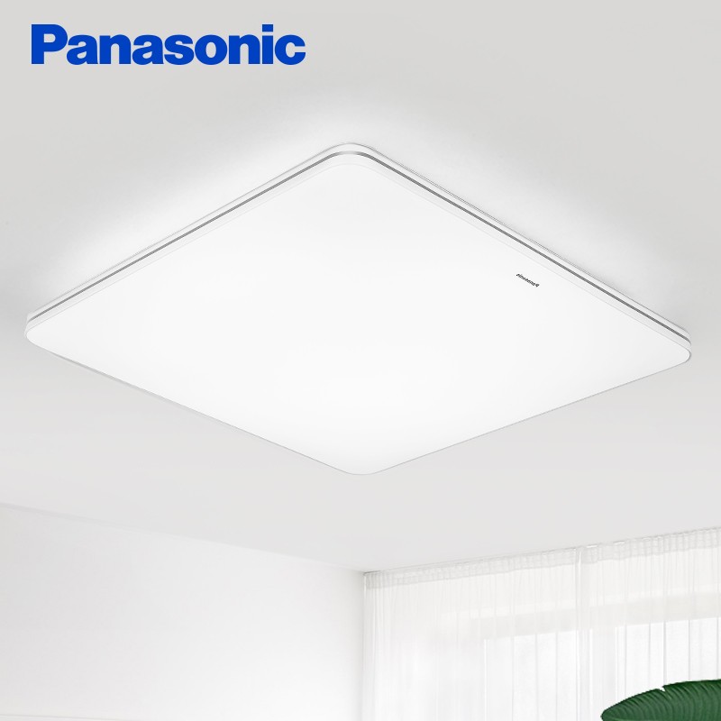 松下（Panasonic）LED吸顶灯卧室灯客厅灯无极调光调色灯具 银色灯饰带 方形21瓦 HHLAZ1646S