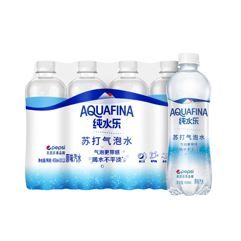 纯水乐 AQUAFINA 纯水乐苏打气泡水（汽水）450ml *12瓶