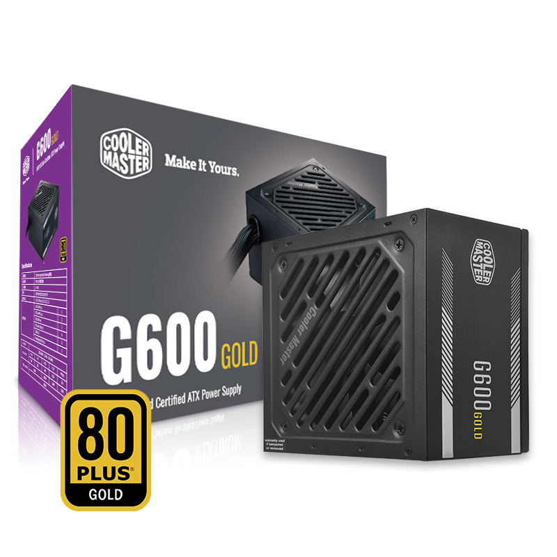 酷冷至尊（CoolerMaster）额定600W G600游戏电源（金牌/40oC无损输出/降噪风扇/电脑组件/质保五年）