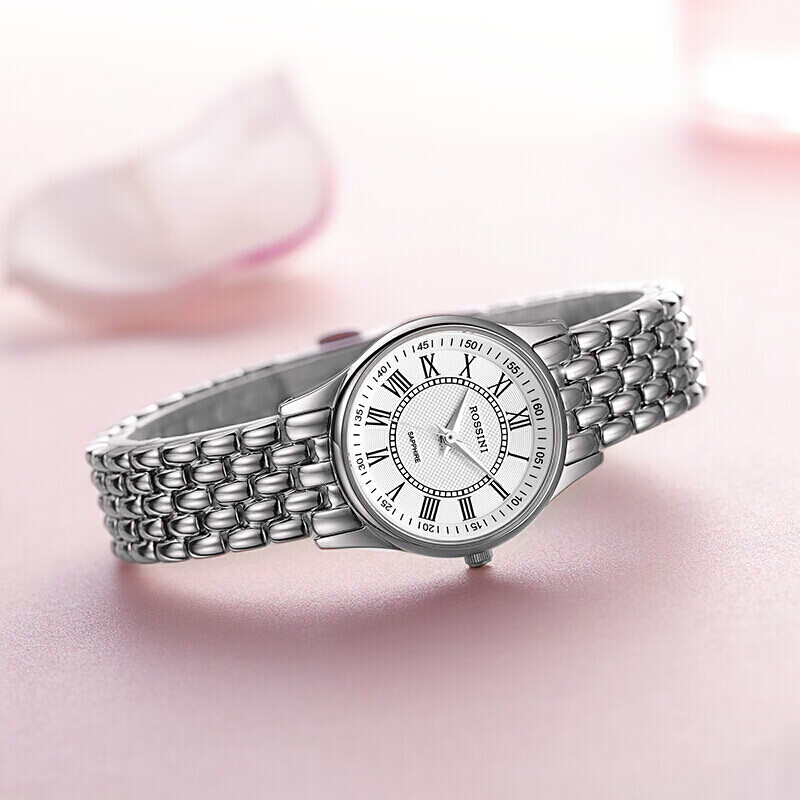 罗西尼(ROSSINI) 手表 启迪系列简约百搭石英女表罗马时符白盘钢带6356W01G