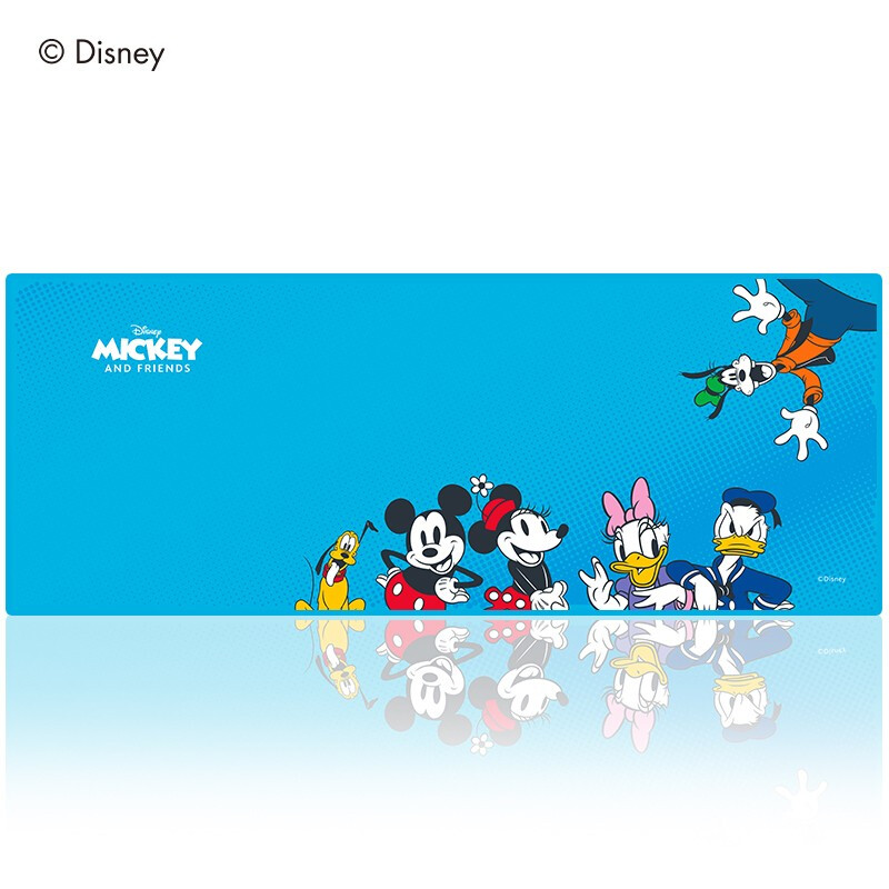飞遁（LESAILES） 迪士尼正版授权800*300*4mm米奇家族游戏动漫大号鼠标垫 电脑键盘桌垫 蓝色