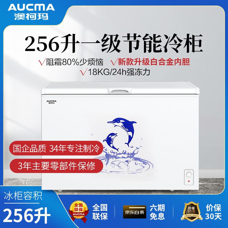 澳柯瑪（AUCMA）256升家用商用大容量冰柜 冷凍冷藏轉(zhuǎn)換單溫頂開門冷柜  減霜冷柜   以舊換新 BC/BD-256NE