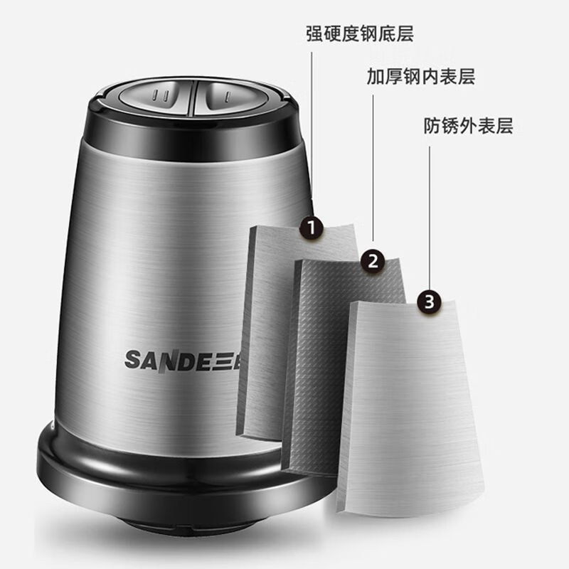 三的（SANDE） 絞肉機家用電動多功能絞餡機料理機攪拌機碎肉機寶寶嬰兒輔食機打肉機絞菜機家用 5升不銹鋼 超大容量（1套刀）