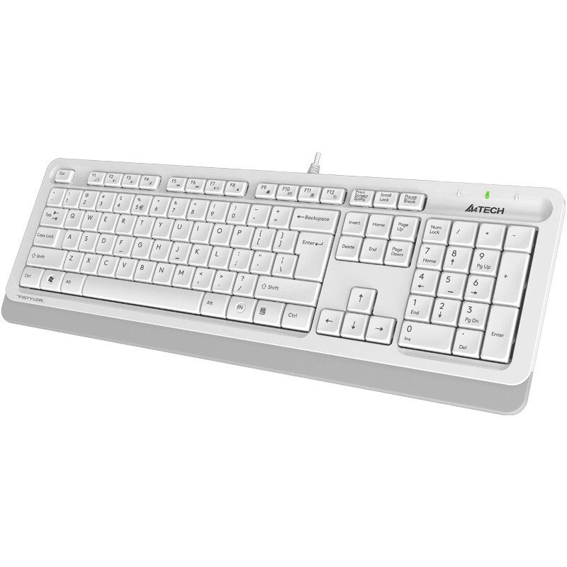 双飞燕（A4TECH）飞时代FK10 键盘 有线键盘 办公键盘 全尺寸 超薄时尚 象牙白