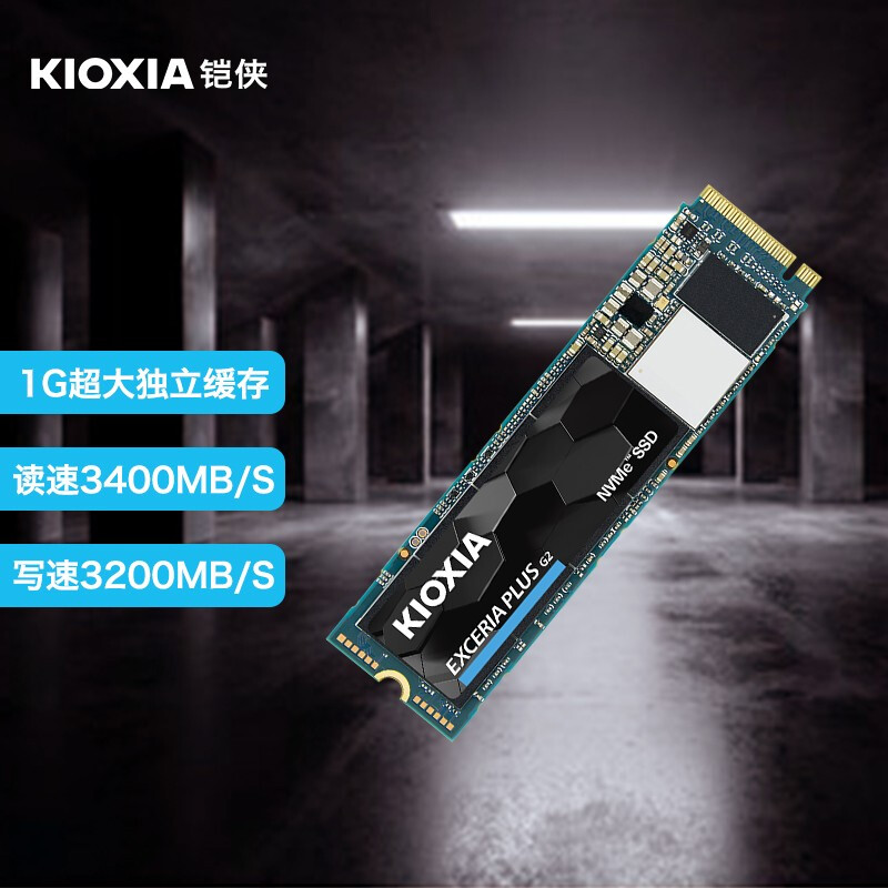 铠侠（Kioxia）1000GB SSD固态硬盘 NVMe M.2接口 EXCERIA PLUS G2 NVMe RD20系列