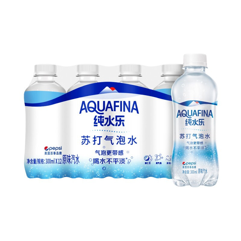 纯水乐 AQUAFINA 纯水乐苏打气泡水（汽水）300ml *12瓶