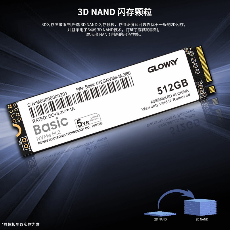 光威（Gloway）512GB SSD固態(tài)硬盤 M.2接口(NVMe協(xié)議) Basic系列-基礎(chǔ)版/五年質(zhì)保