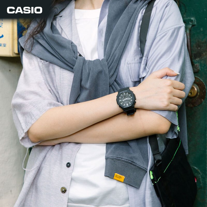 卡西欧（CASIO）手表 G-SHOCK YOUTH系列 防震防水双显薄款运动男士手表 GA-2100-1A
