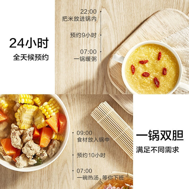 Midea/美的 電壓力鍋5L升雙膽大容量家用高壓鍋飯鍋4-6人大旋轉(zhuǎn)鈕電壓鍋MY-YL50M132