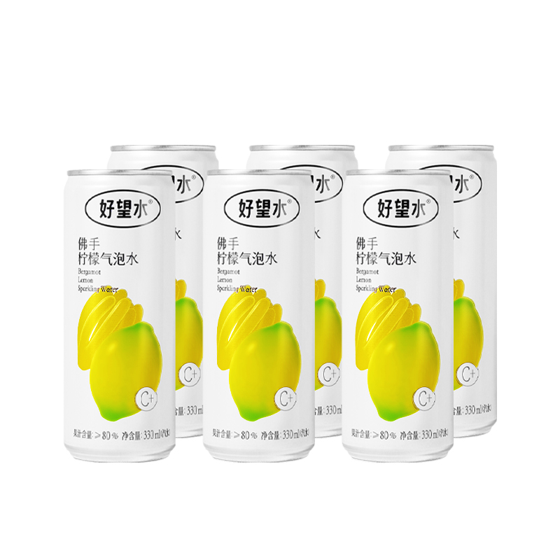 好望水望山楂 佛手柠檬气泡水 果味气泡水 NFC 柠檬汁 果汁健康饮品330ml*24饮料整箱 