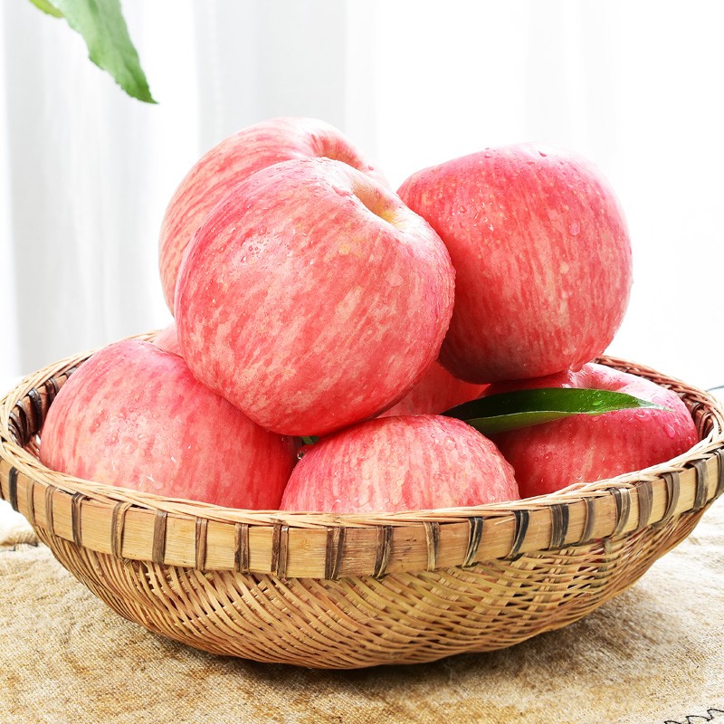 【绿色食品】山东烟台红富士苹果水果礼盒整箱新鲜 5斤净重80-85mm 一级大果
