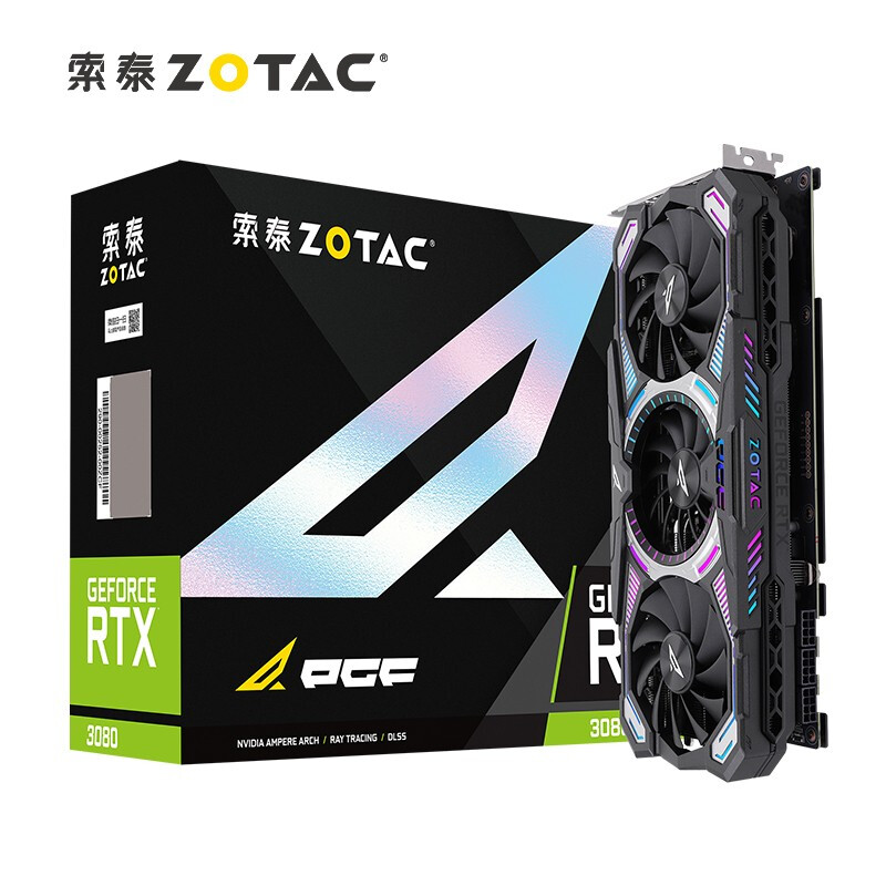 索泰(ZOTAC)RTX3080 PGF GOC显卡/N卡/台式机/游戏/电竞/网课/绘图/设计/独立显卡/10G-D6X显存