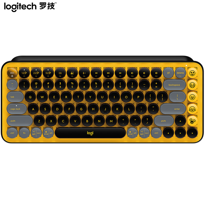 罗技（Logitech）POP 泡泡无线机械键盘 办公键盘 蓝牙键盘 游戏键盘TTC轴  自定义表情包按键-热力黄 