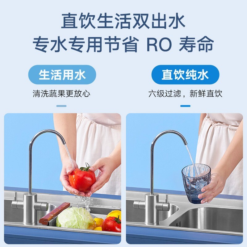 小米（MI）净水器H600G双出水大流量RO反渗透过滤无罐设计即滤即饮家用直饮自来水 过滤器 小米净水器H600G