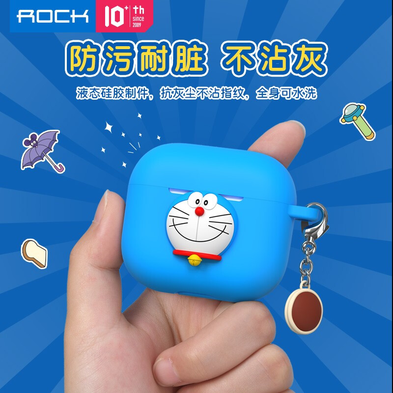 ROCK Airpods3保护套2021新版苹果3代无线蓝牙耳机套哆啦A梦硅胶卡通apple创意防尘防摔充电盒软壳