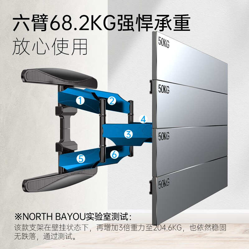 NB P65（55-85英寸）電視支架壁掛大屏電視掛架自營(yíng)伸縮支架旋轉(zhuǎn)掛墻架通用小米海信華為索尼創(chuàng)維等適用