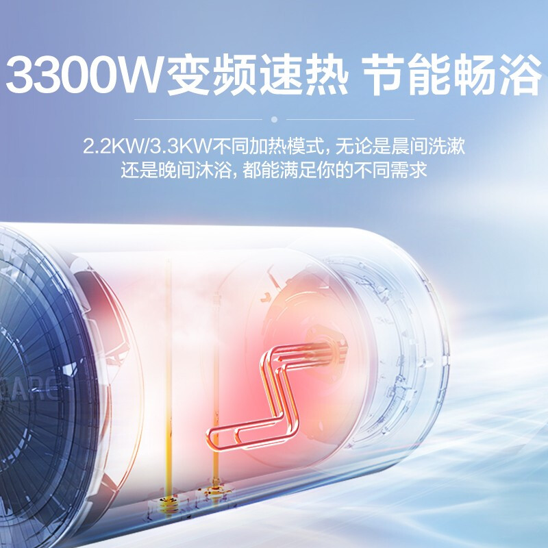 海尔（Haier）空间大师60升短款电热水器 3300W变频速热小尺寸大水量水质可视WIFI智控EC6002-PD5KU1以旧换新