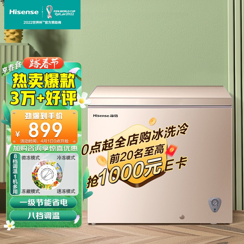 海信（Hisense）145升冷藏冷冻转换冰柜 顶开门家用小冷柜 一级能效单温母乳小冰箱BD/BC-145NUD