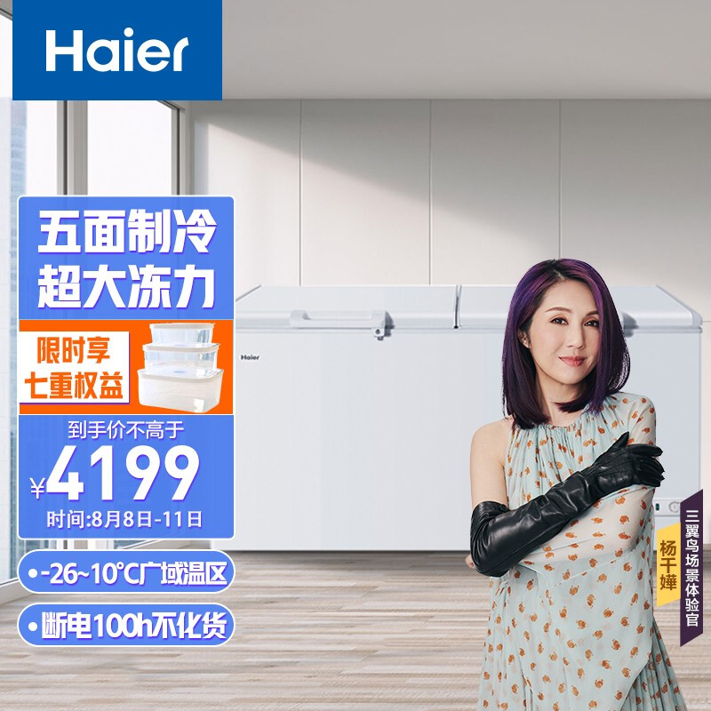 海爾 （Haier） 718升五維立體制冷商用臥式大冷凍柜 冷藏冷凍變溫轉(zhuǎn)換冰柜 BC/BD-718HD