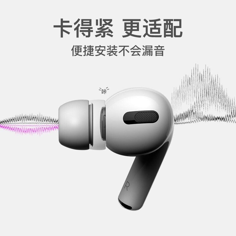 适用Airpods pro可替换耳帽 苹果无线蓝牙耳机三代耳塞套入耳式耳机套超薄液态硅胶记忆海棉驰界 【大中小号-三对】三代耳帽-白色