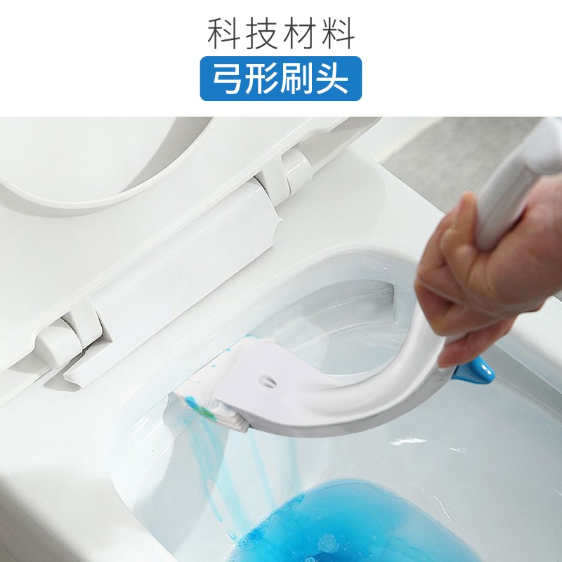 KINBATA 日本一次性马桶刷套装可冲式卫生间马桶刷自带清洁剂即用即冲清洁死角 替换头12枚（仅刷头）