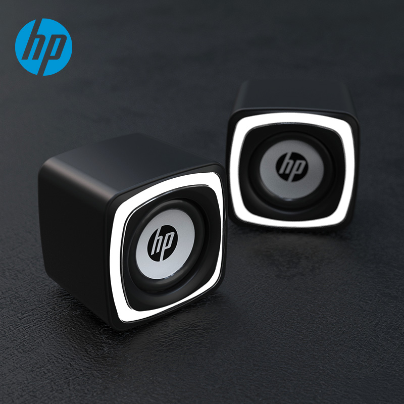惠普（HP）NS1家用音响 迷你小音箱 电脑多媒体台式机手机USB/3.5mm双接口有线音箱低音炮桌面游戏音箱 黑色