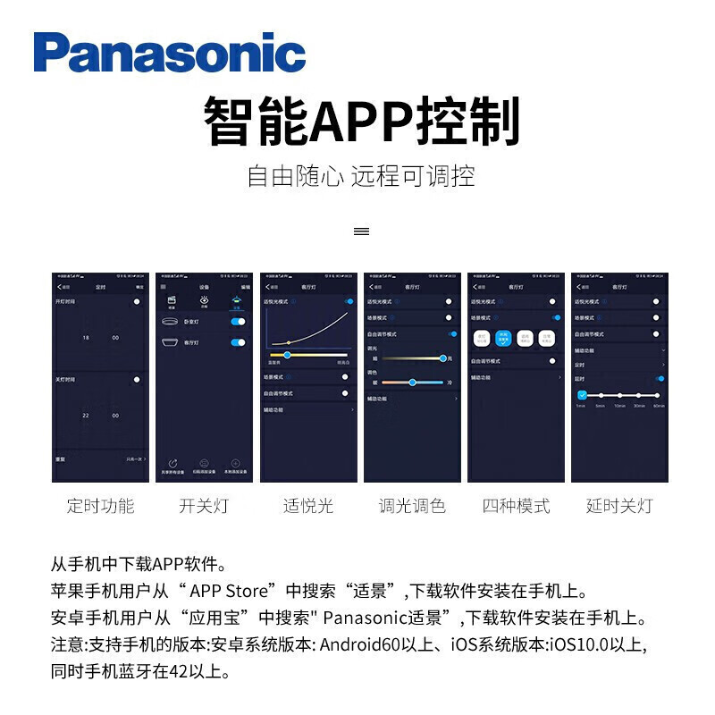 松下（Panasonic）吸顶灯app智能灯LED客厅卧室灯现代简约遥控无极调光调色灯具灯饰 圆形36瓦 HHXS4543