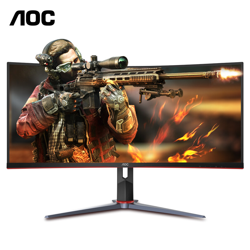 AOC 34英寸 带鱼屏 WQHD 广色域 144Hz HDR技术 G2钢炮 出厂校色 旋转升降21:9电竞显示器 CU34G2X