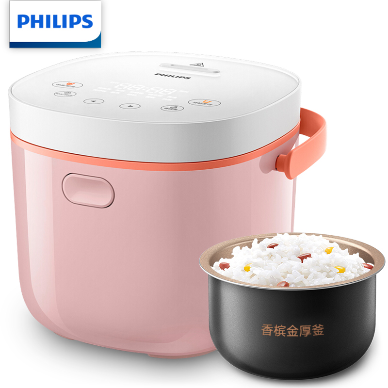 飞利浦（PHILIPS）电饭煲 2L迷你智能可预约触摸控制可做酸奶 HD3070/00粉色