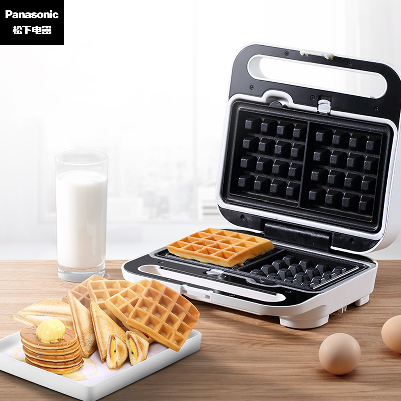 松下（Panasonic）家用早餐华夫饼机  松饼机 三明治面包机 煎蛋 NF-HW1